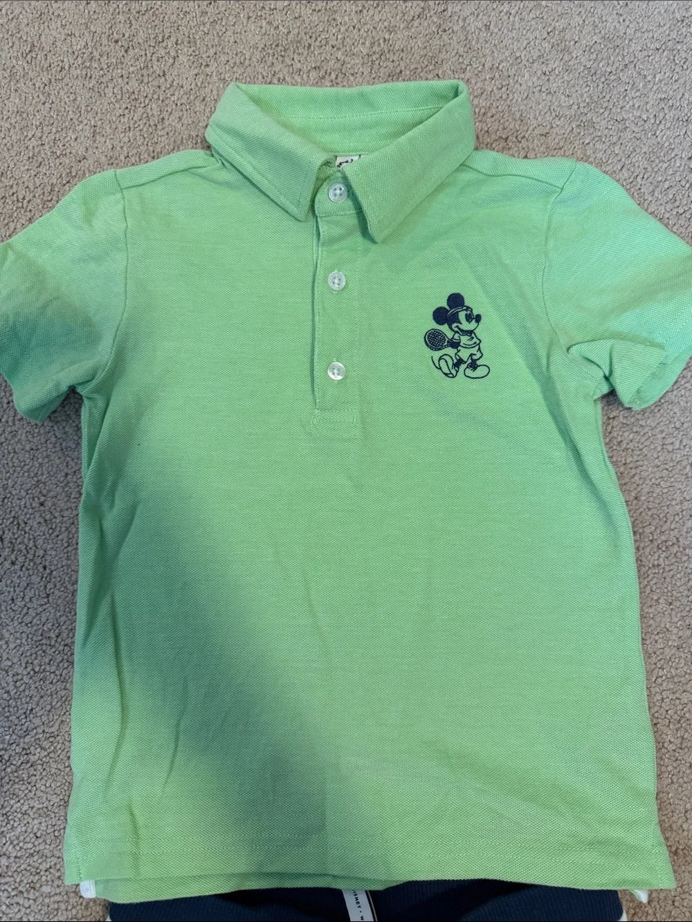 Janie and Jack Light Green Polo with White Shorts Set
